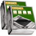 thumbnail image 1 of Yescom 2 Pack 12x24 Ft 10 Mil Poly Tarp Protective Cover Tarpaulin Outdoor Waterproof, 1 of 10