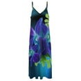 thumbnail image 5 of Hawaiian Blue Orchid and Fern Sleeveless Dress dress women's fashion dresses chic and elegant woman dress, 5 of 6
