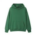 thumbnail image 4 of Mohiass Womens Oversized Hooded Sweatshirt Long Sleeve Drawstring Cute Hoodie Lightweight Solid Fleece Pullover Tops Dark Green XL, 4 of 4