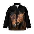 thumbnail image 4 of Uorisanigo Girls Half Zip Cropped Pullover Sweatshirt Oversized Western Horse Sweatshirts Long Sleeve Athletic Tops Fall Fashion Essentials Quarter Zipper Hoodies Jackets, 4 of 7