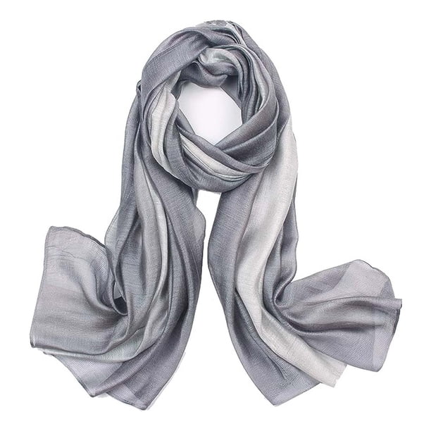 Bufanda de mujer, bufanda de cuello, bufandas de verano, estola con degradado de color para vestido de noche, fiesta, boda, novia, bufanda de seda/bufanda de algodón durante todo el año