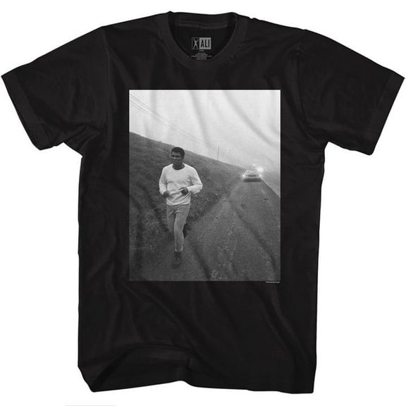 Muhammad Ali Roadrunning Black Adult T-Shirt Xlt
