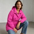 thumbnail image 6 of Drovellove Women's Hooded Trench Coat Slim Fit Windbreaker Jacket - Lightweight Waterproof Outerwear with Flattering Cut, Versatile Casual Style for Daily Errands, Outdoor Walks, 6 of 9