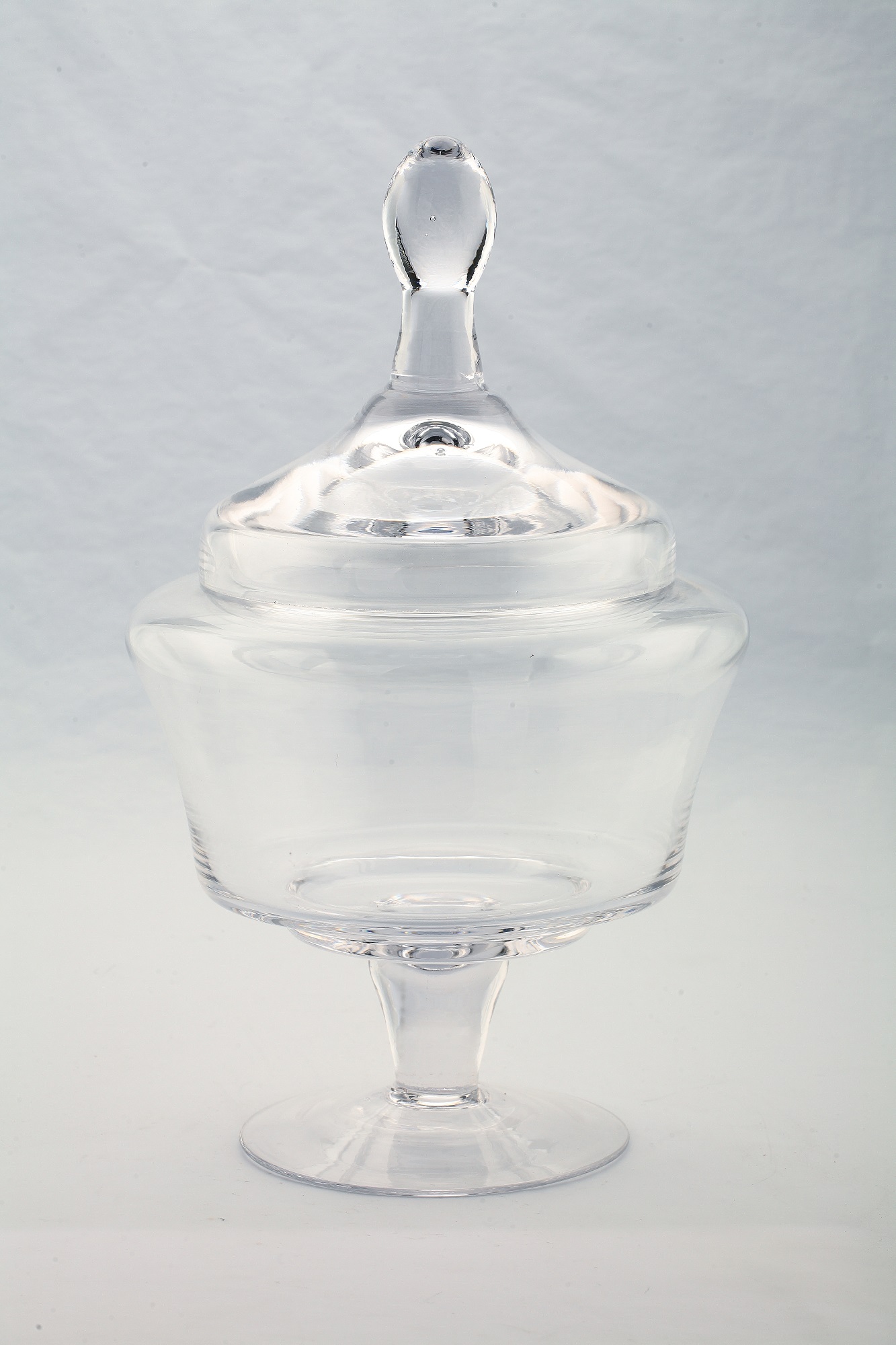 14.5" Clear HandBlown Glass Jar with Finial Lid
