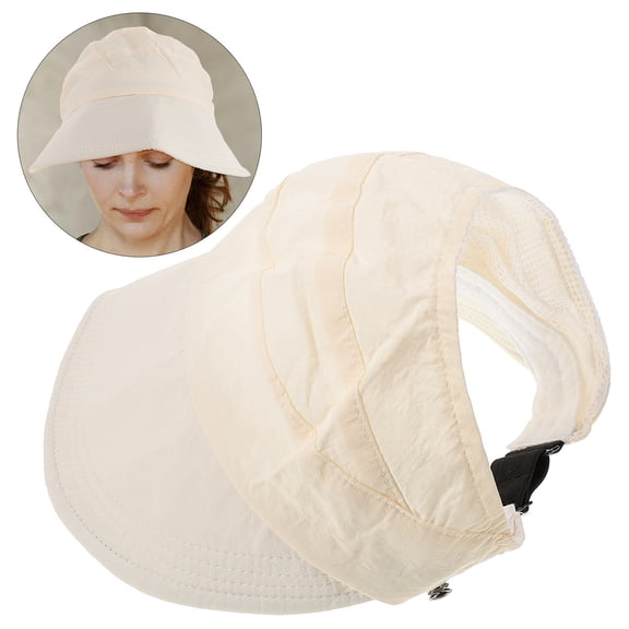 YUNLIGHTS Cotton Wide Brim Visor Hat in Khaki - Lightweight Sunshade Cap for Outdoor Sports and Activities