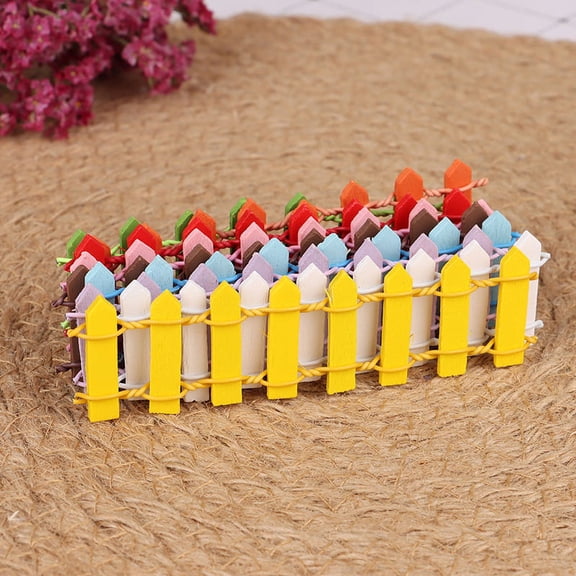 5Pcs Miniature Small Wood Fence DIY Fairy Garden Micro Dollhouse Gates Decor