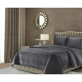 thumbnail image 1 of Tribeca Living FLORENCEQUIQUGR Florence Velvet Oversized Solid Quilt Set Queen Smoke Grey, 1 of 6