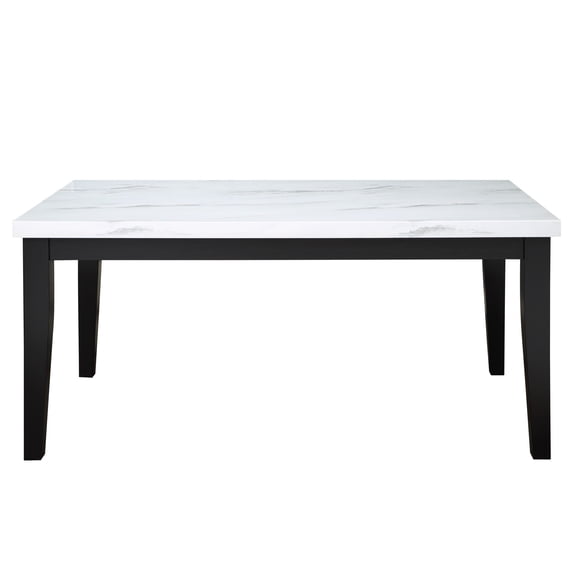 Steve Silver Sterling White Faux Marble 66-inch Rectangle Dining Table