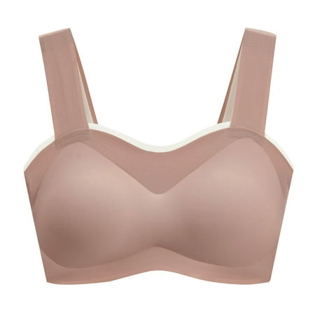 

zuwimk Women Bra Full Coverage Women s No Side Effects Underarm and Back-Smoothing Comfort Wireless Lift T-Shirt Bra Coffee XL