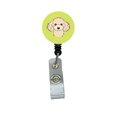 thumbnail image 1 of Carolines Treasures BB1320BR Checkerboard Lime Green Buff Poodle Retractable Badge Reel, 1 of 2