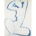 thumbnail image 3 of Modigliani, Amedeo 12x14 Black Modern Framed Museum Art Print Titled - Blue Caryatid II, 3 of 5