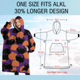 thumbnail image 4 of Oversized Wearable Blanket Hoodie,Purple Halloween Black Cats and Pumpkins Sherpa Blanket Hoodie with Super Pockets,Super Warm Fuzzy Pullover for Women & Men, 4 of 6