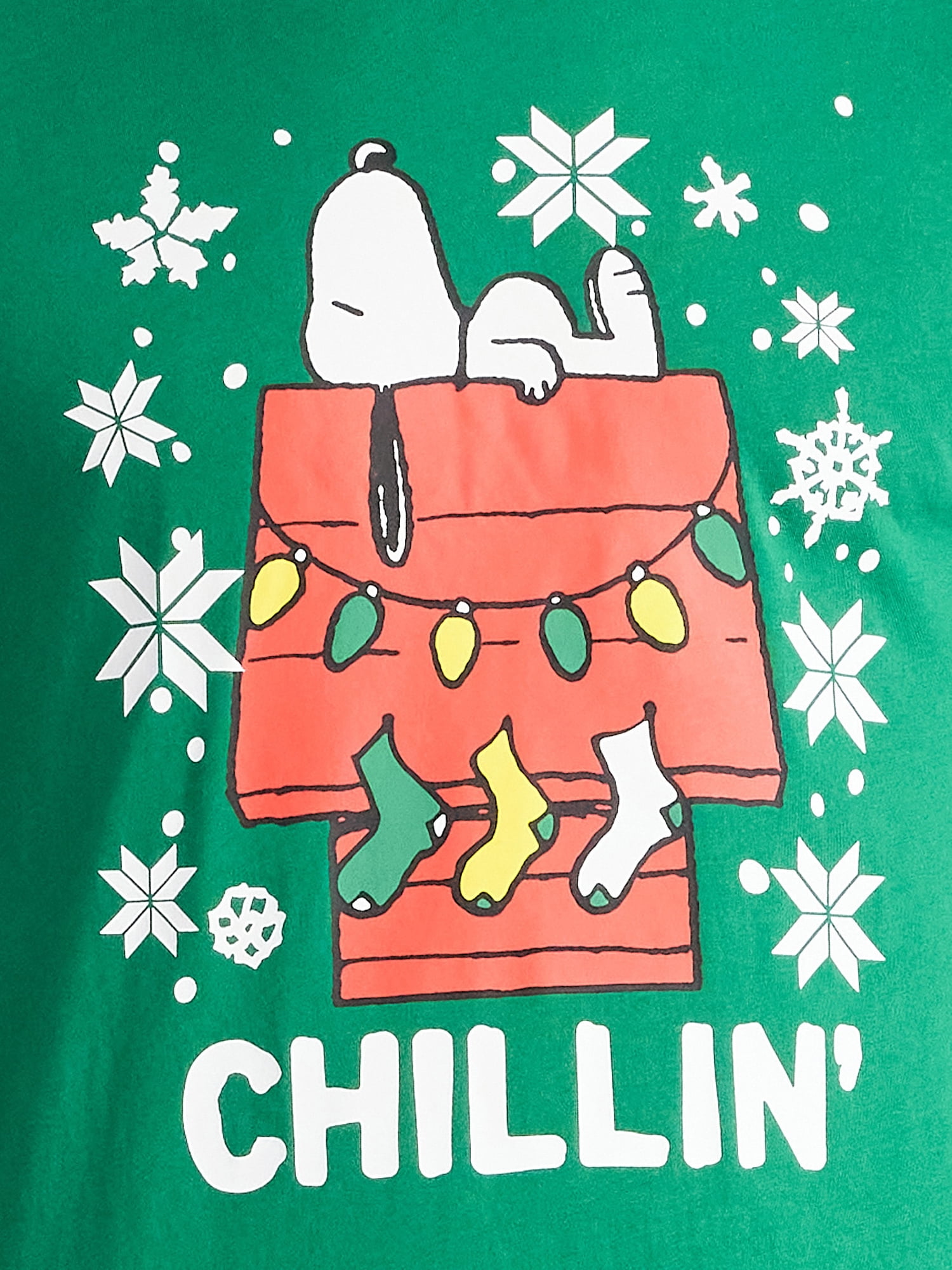 Snoopy Chillin Men's and Big Men's Christmas Graphic Tee, Sizes XS-3XL