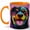 Orange, variant on Pop Art Rottweiler Coffee Mug, Colorful Dog Mug, Ceramic 11 oz