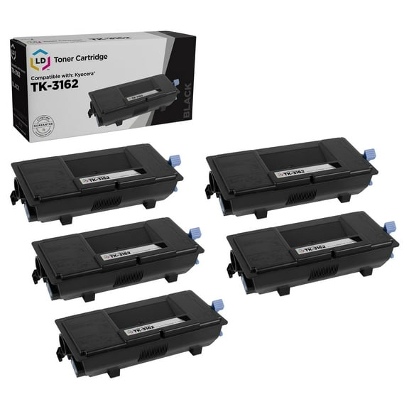 LD Products Compatible Toner Cartridge Replacement for Kyocera TK-3162 1T02T90US0 (Black, 5-Pack)