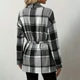 thumbnail image 2 of Womens Plaid Shirt - Flannel Jackets for Women Tie Waist Long Sleeve Plaid Collared Shirt Jackets with Pockets Snap Closure Fall Winter Coats, 2 of 9