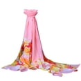 thumbnail image 2 of Orange Scarf Flower Printed Chiffon Silk Scarf and Long Ladies Scarf Shawl Dual-use, 2 of 2