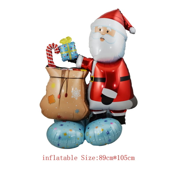 1set Stand Pedestal Christmas Balloons Santa Claus Snowman Elk Stocking Foil Balloon Christmas Decorations for Home Navidad 2025