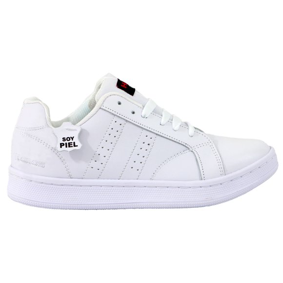 Tenis Piel Unisex Niña Cosido Escolar Casual Air Urbano HGROS M-070 TALLA 21 CM BLANCO