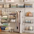 thumbnail image 3 of X-COSRACK 5-Tier Hanging Closet Organizer, Metal Wire Modular Storage Baskets with Dividers & Hooks, Anti-Sag Wardrobe Shelf, Black, 3 of 10