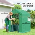 thumbnail image 6 of Outsunny Greenhouse with Raised Garden Bed, Steel Planter Box with PE Cover, Roll Up Door and Windows, Green, 6 of 9