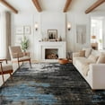 thumbnail image 4 of 5x7 Abstract Art-Inspired Thin Indoor Rug, Distressed Oil Painting Pattern Low Pile Area Mat with Soft Surface, Easy to Clean & Stain Resistant for Living Room, Bedroom, Entryway, Study - Brown, 4 of 8