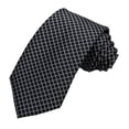thumbnail image 6 of Jacob Alexander Men's Woven Diamond Grid Pattern Regular Neck Tie - Black, 6 of 7