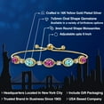 thumbnail image 2 of Gem Stone King 18K Yellow Gold Plated Silver Pink Created Sapphire and Blue Apatite Bracelet for Women | 4.34 Cttw | Gemstone September Birthstone | Oval 7X5MM | Fully Adjustable 9 inch, 2 of 6