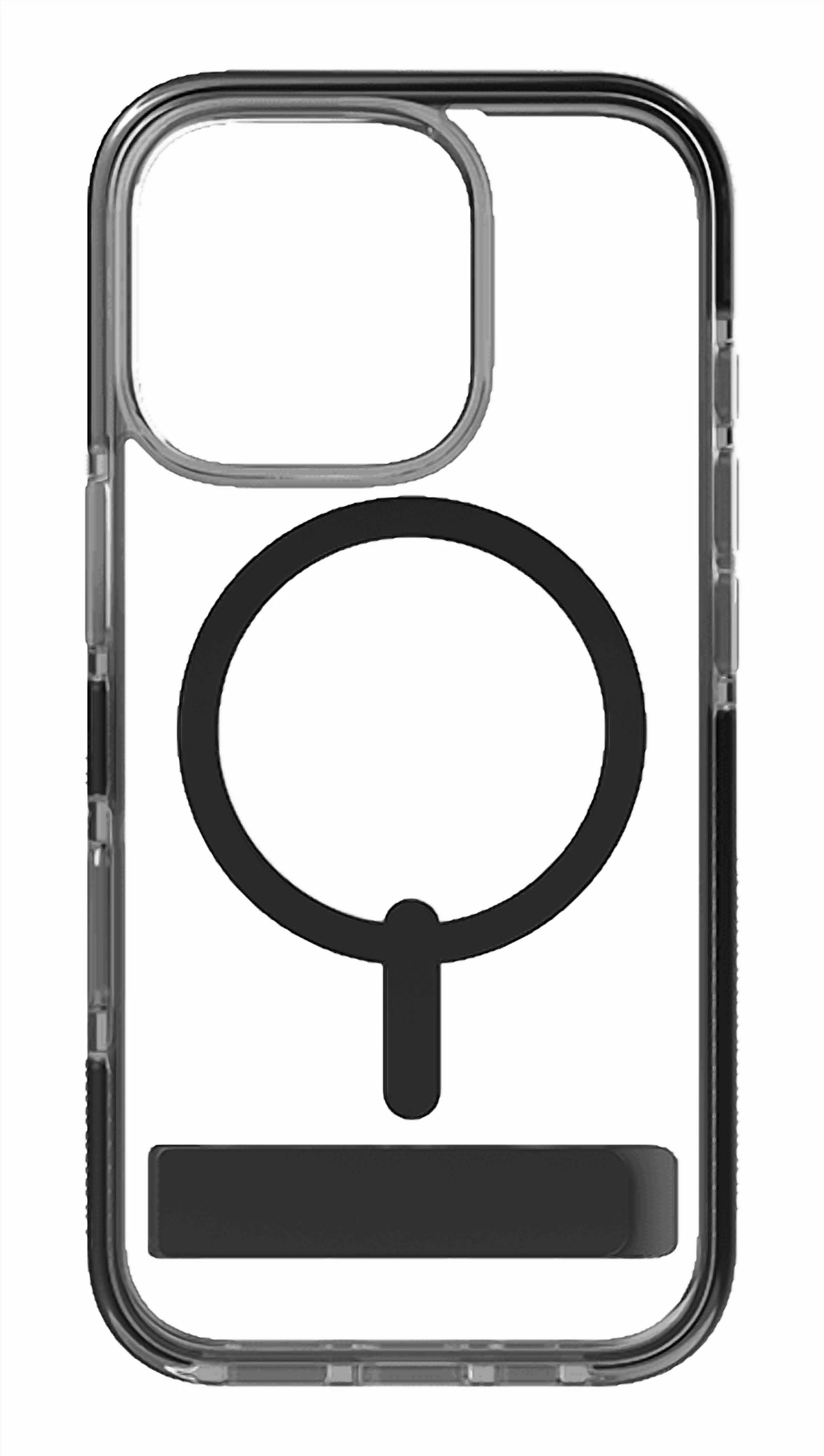 Zagg Piccadilly Snap Case with Kickstand and MagSafe for iPhone 16 Pro, Clear Black