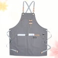 thumbnail image 1 of OUNONA Nordic Industrial Style Light Grey Denim Apron Storage Bib Apron for Kitchen Use 1Set, 1 of 8