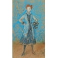 thumbnail image 2 of Whistler, James McNeill 15x24 White Modern Wood Framed Museum Art Print Titled - The Blue Girl 1872, 2 of 4