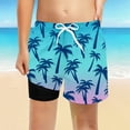 thumbnail image 2 of RTKFRFLM Boys Hawaii Style Swim Trunks Coconut Tree Print Beach Shorts Purple 14-16 Years, 2 of 5