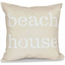 Simply Daisy 16" x 16" Beach House Word Print Pillow, Taupe