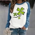 thumbnail image 2 of St. Patrick's Day Shirts for Women Crew Neck Casual Long Sleeve Patchwork Funny Printed Pullover Tops Sweatshirts(Blue,M), 2 of 5