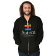 thumbnail image 5 of Autism Puzzle Piece Think Different Zip Up Hoodie Men's Women's Brisco Brands S, 5 of 6