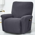 thumbnail image 6 of Naierhg Recliner Cover Stretch Soft Polyester Non Slip Side Pocket Jacquard Cover for Home, 6 of 8