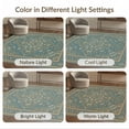 thumbnail image 7 of ODIKA 8'x10' Washable Area Rug Century Oushak Geometric Border Hallway Teal Coastalbeach Mid Vintage Refined for Dining Room, Large Office, Lounge, Non-Slip Chair-Friendly Mat, 7 of 7