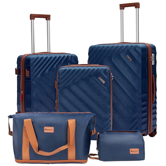 Rosamo 5 Piece Expandable Hard Shell Luggage,20/24/28 Inch Lightweight Suitcase with TSA Lock Spinner Wheel and Travel Bag,PC ABS Material