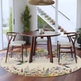 thumbnail image 3 of Spring Floral Round Area Rug 7Ft Washable Circle Rugs for Dorm Laundry Room, Daisy Sunflowers Wisteria Hummingbird Beige Non-Slip Carpet Floor Mats Indoor Outdoor Carpet Runner Aesthetic Home Decor, 3 of 8
