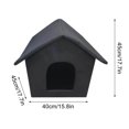thumbnail image 3 of Outdoor Cat House Waterproof Weatherproof Shelter with Cushion for Feral Cats Dogs Size up to 17.72 Inches(Black/S), 3 of 9