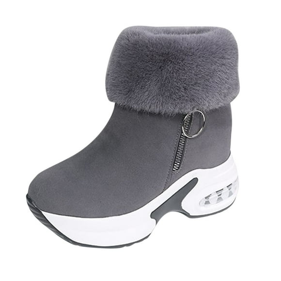 WEAIXIMIUNG Over The Knee Boots for Women Leather Wide Calf Fashion Women's Casual Shoes Breathable -On Wedges Thermal Boots