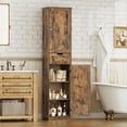 thumbnail image 5 of 67" Tall Storage Cabinet, Bathroom Cabinet with Drawer & Adjustable Shelves, Narrow Storage Cabinet, Floor Cabinet for Living Room, Home Office, Rustic Brown, 5 of 15