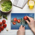 thumbnail image 4 of New York City Cutting Board, Manhattan Island Silhouette with Skyscrapers Towers Famous Island, Decorative Tempered Glass Cutting and Serving Board, Small Size, Multicolor, by Ambesonne, 4 of 5