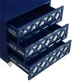 thumbnail image 6 of Posh Living Serenity 3-Drawer Mirrored Trellis Pattern Nightstand in Navy Blue, 6 of 9