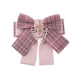 thumbnail image 1 of INSPIRE CHIC Broche Nœud pour Femme à Carreaux Faux Strass Perlée Rétro Nœuds Papillon Rose, 1 of 4