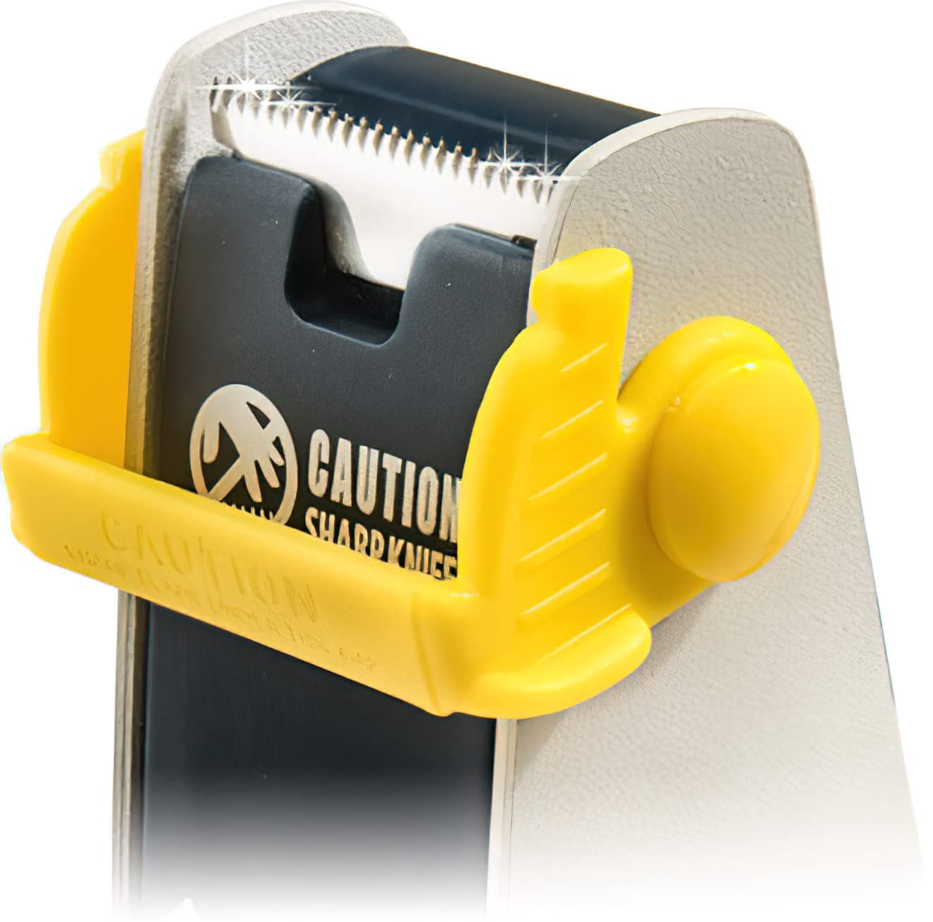 Excell ET-117 Multi-Track Bench Tape Dispenser for 1" Wide Roll of Tape; 3" Core; Safety Blade Cover; Sturdy Weighted Metal Base; Anti-Rust Blade
