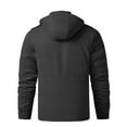 thumbnail image 6 of Brondbend Winter Coat for Men Men’s Jacket Hooded Long Sleeved Zipper Pocket Outerwear Solid Color Warm Jacket Loose Fit Vacation Tops Black, 6 of 6