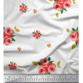 thumbnail image 1 of Soimoi Silk Fabric Leaves & Rose Flower Print Fabric by Yard 42 Inch Wide, 1 of 1