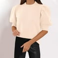 thumbnail image 2 of Sweaters for Women, Square Neck Sweaters for Women, Puff Short Sleeve Pullover Top, Spring Summer 2024 Blouse for Everyday Casual Wear, 2 of 9