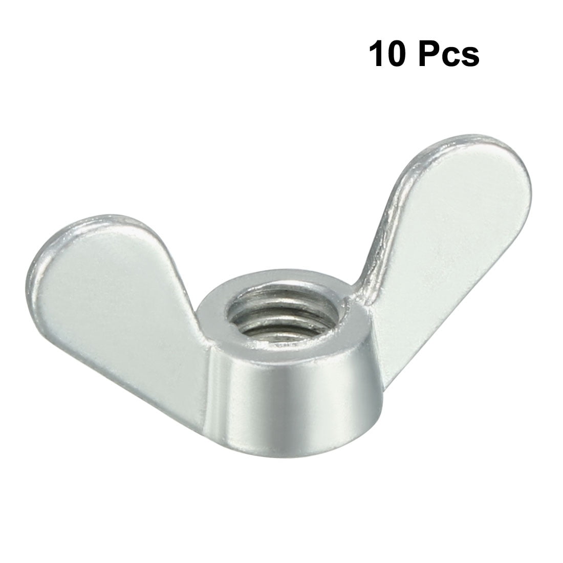 M6 Wing Nuts Zinc Plated Fasteners Parts Butterfly Nut Silver Tone